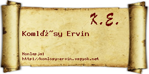 Komlósy Ervin névjegykártya