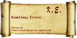 Komlósy Ervin névjegykártya