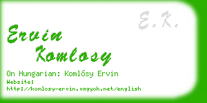 ervin komlosy business card
